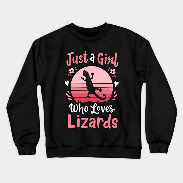 Lizard Reptile Lizard Lover Retro Crewneck Sweatshirt by CreativeGiftShop